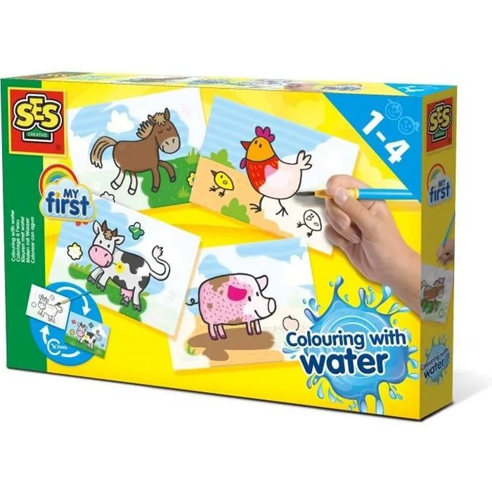 SES CREATIVE - 14455 - Coloriage à l'eau - Animaux de la Ferme-0