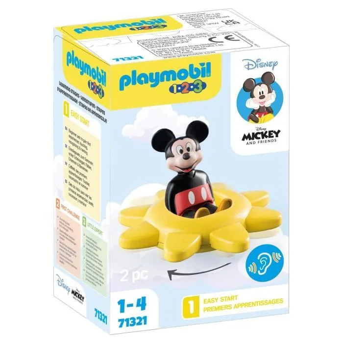 PLAYMOBIL 1.2.3 - 71321 - Mickey et Toupie soleil - Disney - Pour les tout-petits 18-36 mois-0