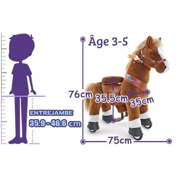 Bebeboutik PonyCycle Cheval a Monter 4 Roues avec Frein Noir Jouet Enfant Trotteur
