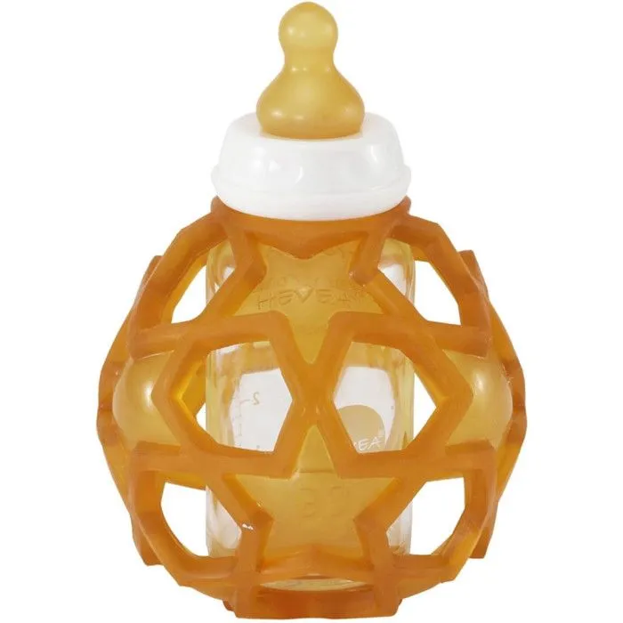 Biberon en verre 2 en 1 - Biberon & balle de préhension - Débit lent 120 ml - HEVEA-0
