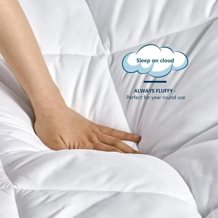 Couette en Microfibre 240X260 - WAVVE - Édredon Chaude - Blanc - Synthétique-2