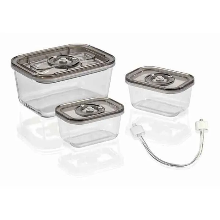 Boites de conservation - boites hermetiques Caso - 1177 - VacuBoxx Lot de 3 recipients sous vide, empilables, en verre-0