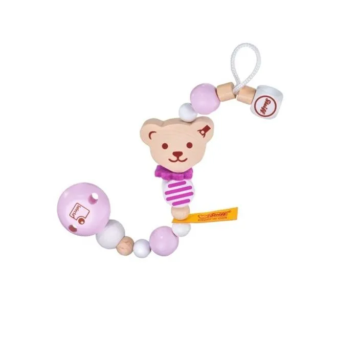 Selecta - Attache-tétine Ours Steiff rose - SCHMIDT-2