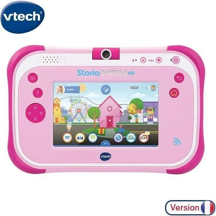 Tablette tactile enfant VTECH Storio Max 2.0 rose - 20 jeux et applications sécurisés - 3 à 11 ans