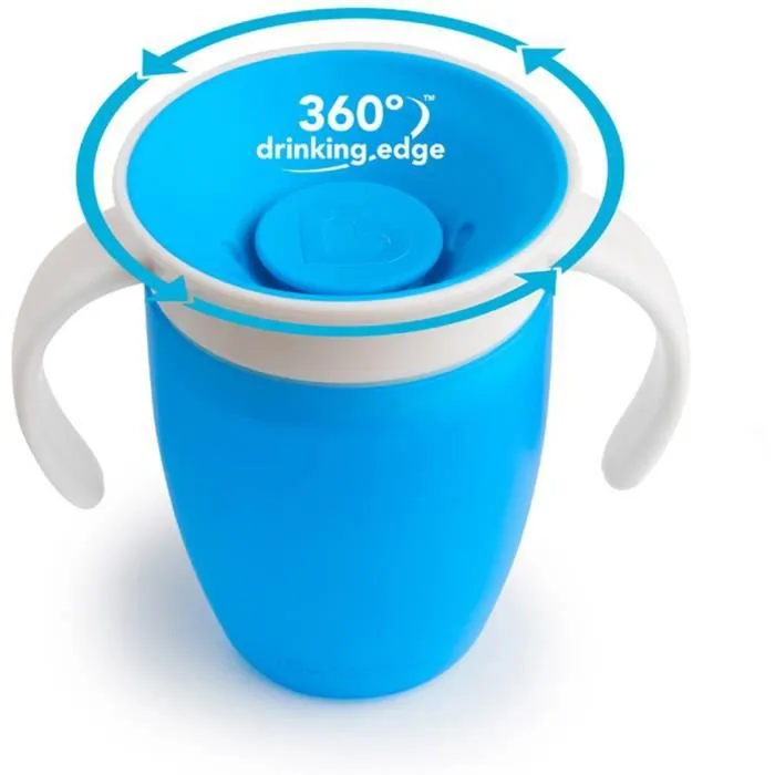 Munchkin Tasse d'apprentissage Miracle 360 verte/bleue lot de 2-2