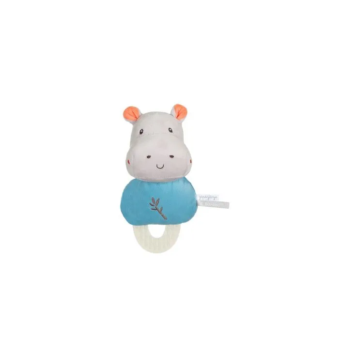Doudou de dentition "Bamboo" Hippopotame - 17 cm s/carte-0