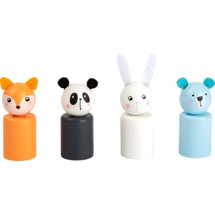 Small Foot 11462 Ludo Ours en Bois, Jeu de société des Petits Chevaux coloré avec Figurines d'animaux Jouets, Multicolore-1