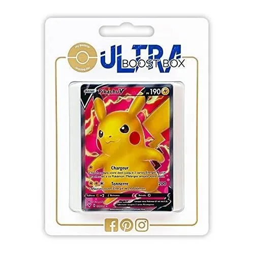 Cartes Pokémon - MY-BOOSTER - PIKACHU V 170-185 FULL ART - ULTRABOOST X EPEE ET BOUCLIER 4 VOLTAGE E-0