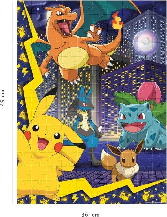 Puzzle 150 pièces La ville des Pokémon, Pokémon, Pour enfant, à partir de 7 ans, Nathan, 086189-3