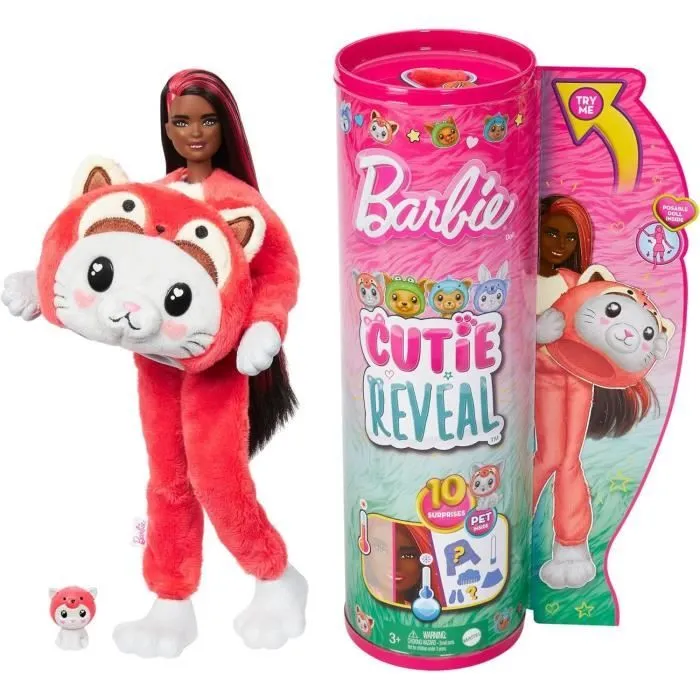 Barbie-Cutie Reveal-Poupée sur le thème des costumes, chaton panda HRK23-0