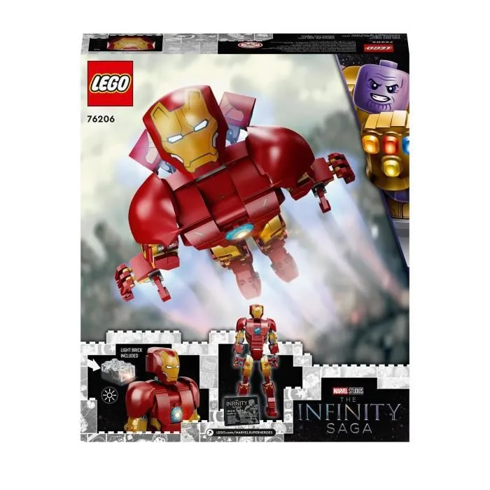 LEGO 76206 Marvel L’Armure Articulée d’Iron Man, Jouet Avengers, Figurine Iron Man, Film L'Ère d'Ultron, Infinity, Enfants 9 Ans-5