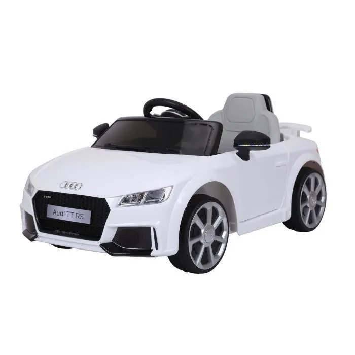 Audi TT RS Voiture Electrique (2 x 25W) pour Enfant Blanc, 103 x 62 x 44 cm - Marche avant et arrière, Phares fonctionnels, Musique,-3