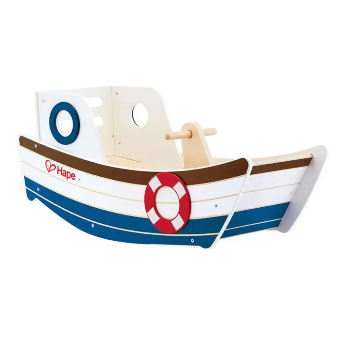 Bateau à bascule en bois - HAPE - Poids max. 50 kg - 81,4 x 30 x 36,6 cm - Pour enfants dès 12 mois-1