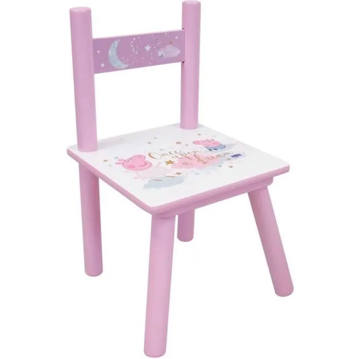 Fun house peppa pig dream table h.41,5 x l.60 x p. 40 cm avec une chaise h.49.5 x l.31 x p.31,5 cm pour enfant-5