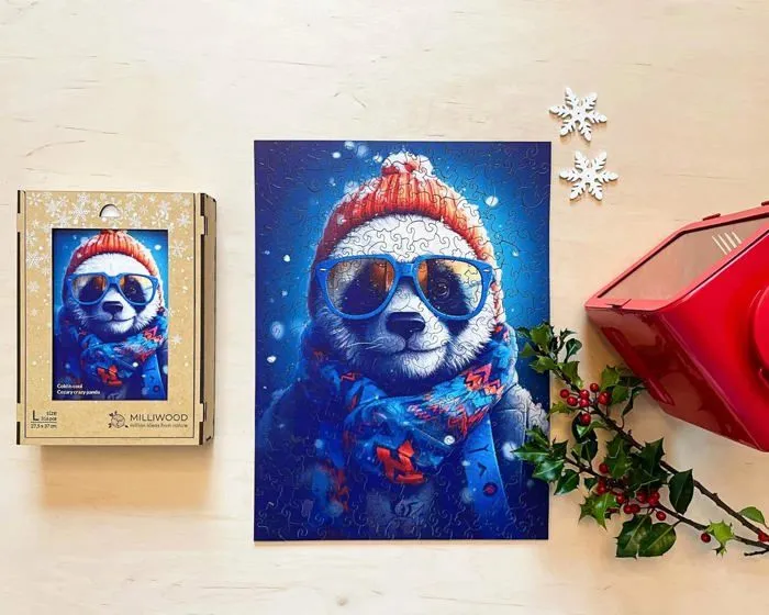 Puzzle en bois pour Enfants - Série Cold is cool - Le froid, c'est cool - Crazy Panda - 27,5 x 37cm - 316 Éléments - Milliwood-3