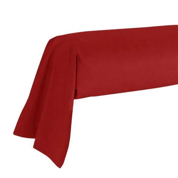Taie de traversin - Made in France - 43 x 185 cm - 100% coton - 57 fils - Bordeaux-0