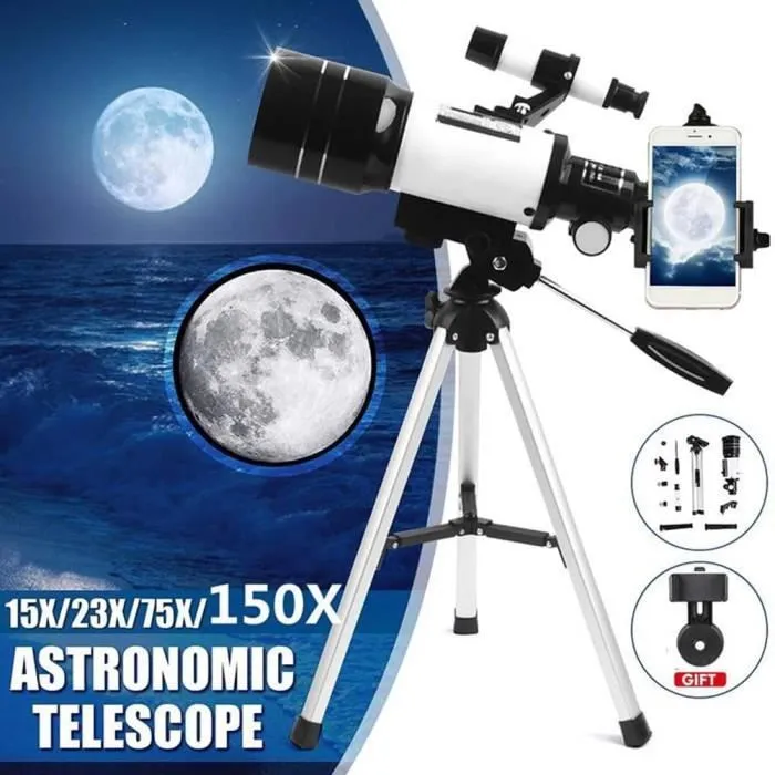 Télescope astronomique - RUMOCOVO - Ouverture 70mm 300mm - Pour enfants débutants - Trépied ajustable-2