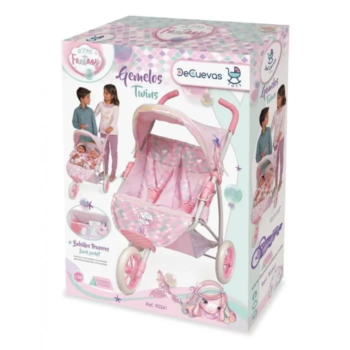 Poussette pour poupée - DECUEVAS TOYS - 90341 - 3 roues - Pliable - Ocean Fantasy-1
