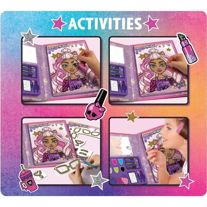 Sketchbook maquillage - LISCIANI - Monster High - Fangtastic Make-up - Trousse incluse - Miroir intégré-2