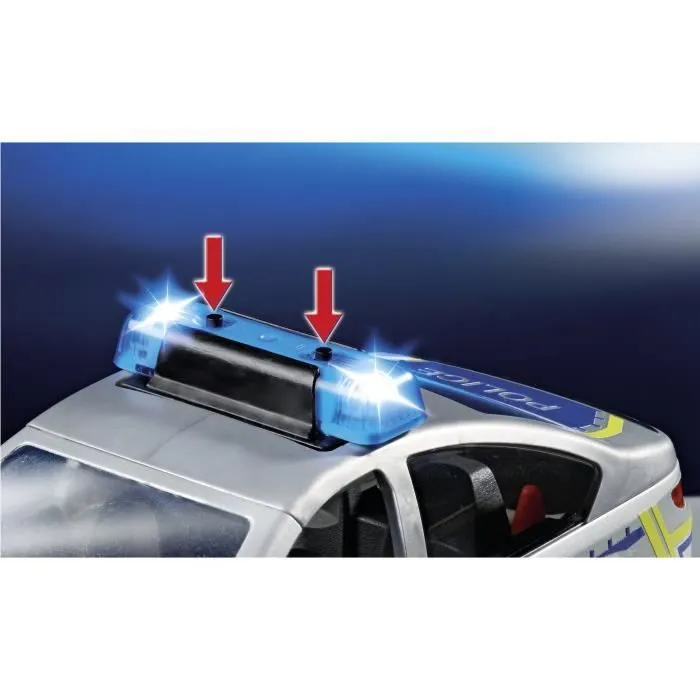 PLAYMOBIL 71729 Voiture police avec sirène et gyrophare, Action Heroes, Les policiers, 24 pièces, Dès 4 ans-4