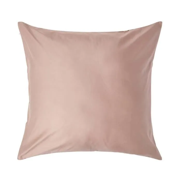 Taie d'oreiller 80x80 cm 100% satin de coton égyptien 1000 fils coloris Beige taupe-0