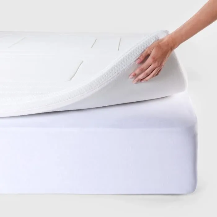 Surmatelas antiallergique Visco Classic Blanc - 150x190cm - 5cm (3cm + 2cm)-2