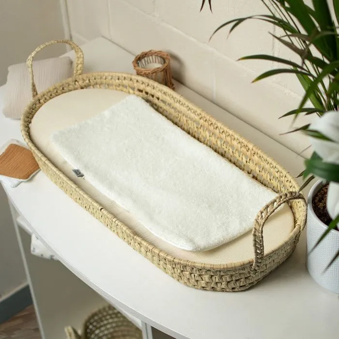 Matelas à langer + panier en fibres naturelles Beige 77 x 36 77 x 36 Beige-1