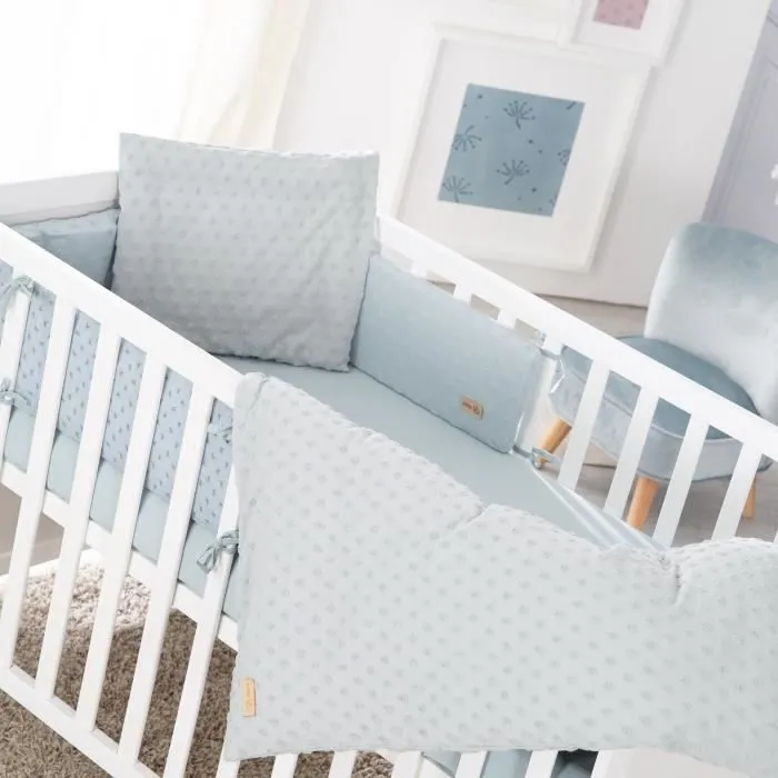 Coffret Bébé Bio ROBA Lil Planet - Linge et Tour de Lit + Drap Housse - Bleu Clair-2