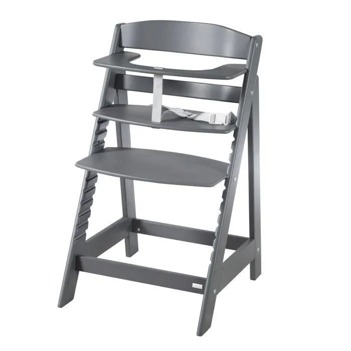 ROBA Chaise Haute Évolutive Sit Up Flex - Utilisable Jusqu'à la Chaise d'Adolescent - Bois Anthracite-0