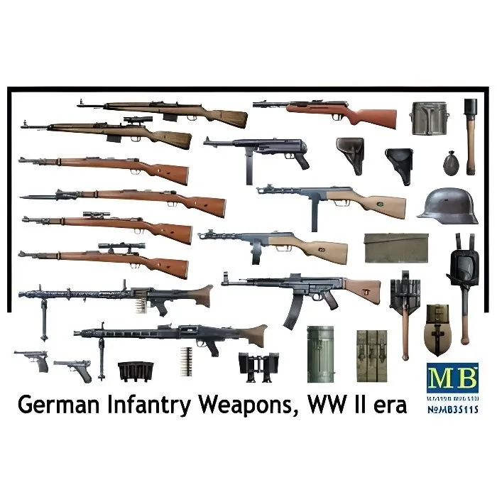 Accessoires militaires 2ème Guerre mondiale - Set armes et matériel d'infanterie allemande - Garçon - 15 ans-0
