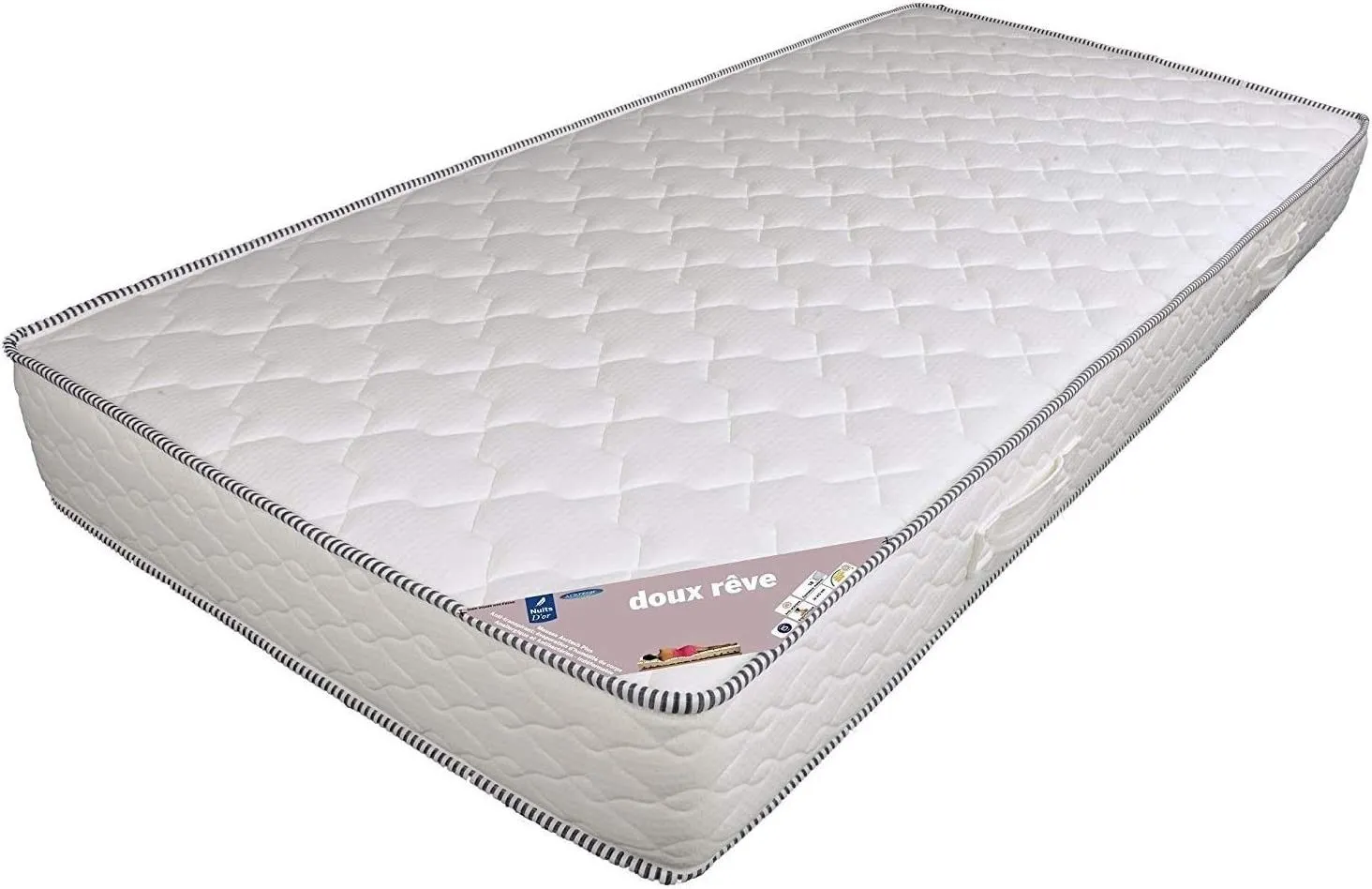 Matelas + Alèse 100x200 x 18,5 cm - Soutien Ferme - Mousse 30 Kg-m3 HD Haute Résilience - hypoallergénique-0