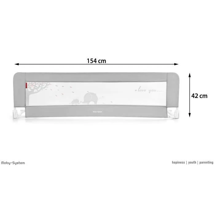 Barrière de Lit Bébé 0 - 18 mois Barrière de Protection Pliable, Stable Durable Dimensions de Couverture : 145 x 40 cm-3