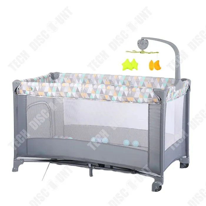 TD Lit Parapluie 125cmx65cmx72cm lit voyage léger sommier pliant lit parapluie compact 15 kg lit parapluie avec matelas lit pliable-0