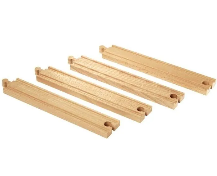Rails droits longs pour circuit de train en bois BRIO 33341 - Ravensburger - Mixte dès 3 ans-1