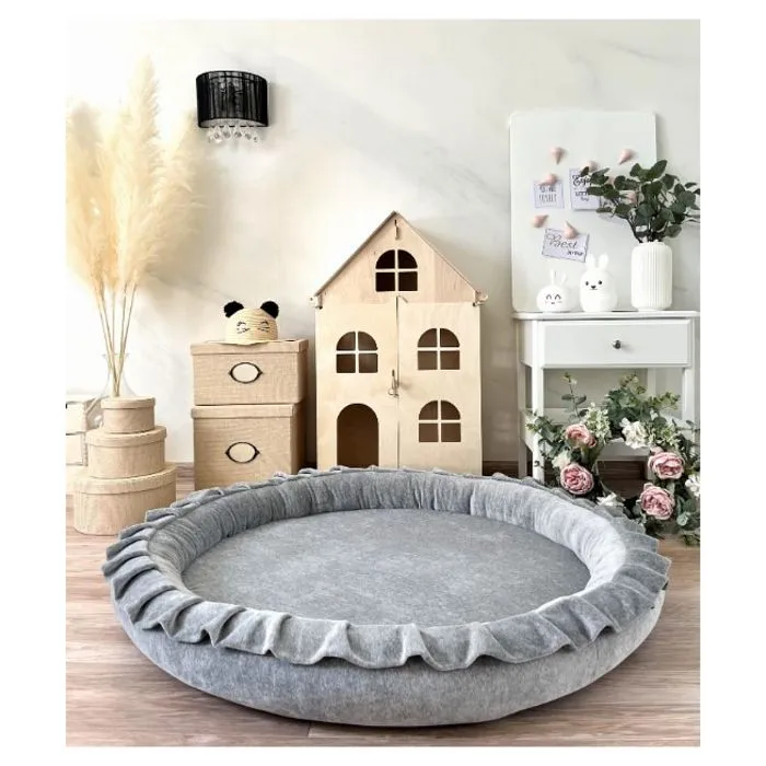 Tapis de jeu Nest velours gris-1