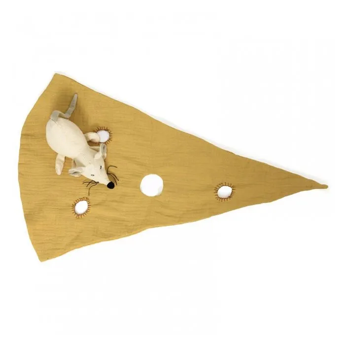 Doudou souris en gaze de coton-1