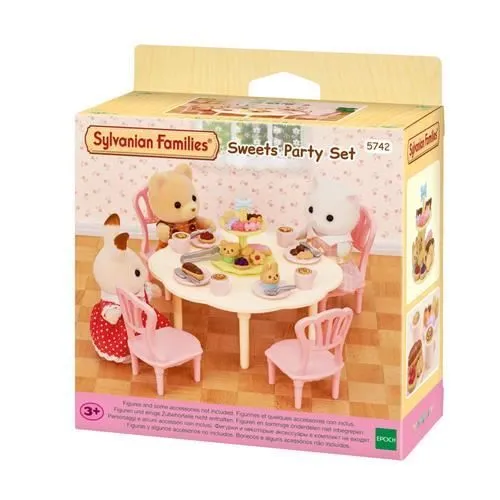 La table du goûter - SYLVANIAN FAMILIES - 5742 - Set de table avec chaises, vaisselle et pâtisseries-0