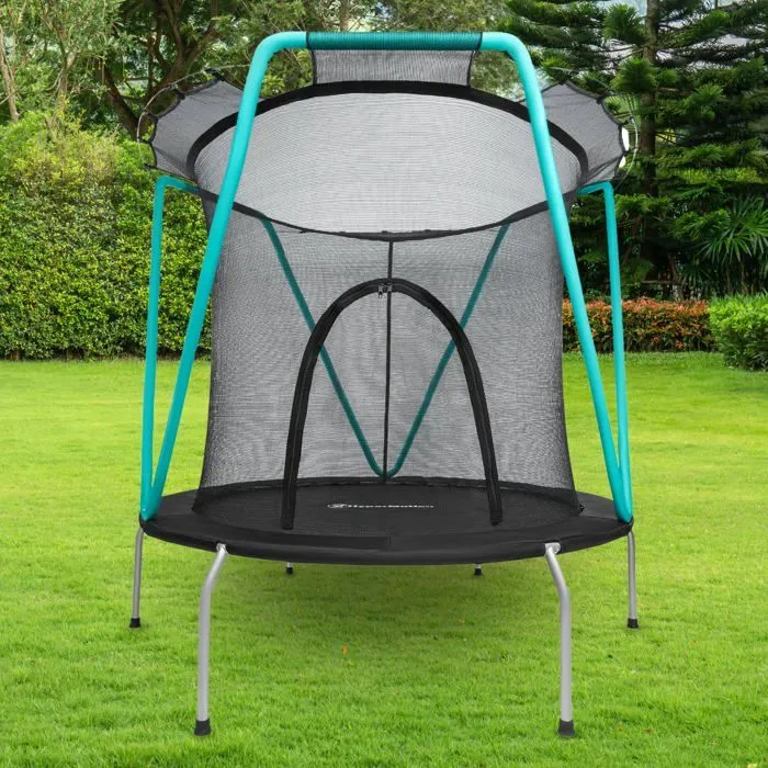Trampoline enfant avec filet de sécurité- Ø 167cm Zippée-Trampoline enfant 3-8 ans acier galvanisé- intérieur- extérieur, max 25 kg-2
