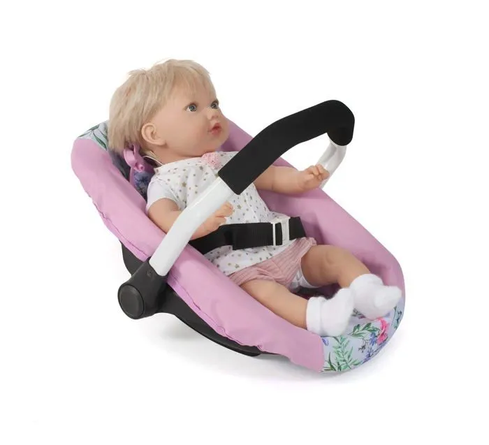 Bayer chic - 708-53 - 2000 - Siege Auto pour poupees bebe - Porte-poupee - Accessoires pour poupee - Fleurs - Rose-2