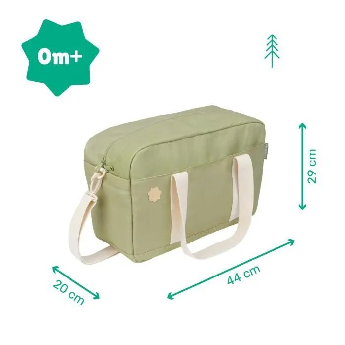 Badabulle Sac à langer Bowling - Grande Contenance 20L - Plan à langer et Attaches-poussette inclus, Olive-6