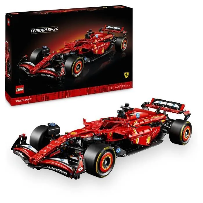 LEGO Technic 42207 F1 Ferrari SF-24 - Voiture collector avec moteur V6 pour adulte-0