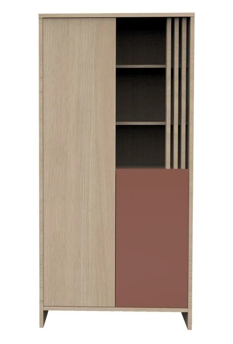 Armoire 2 portes 1 niche petite porte - terracotta - Tokyo-0