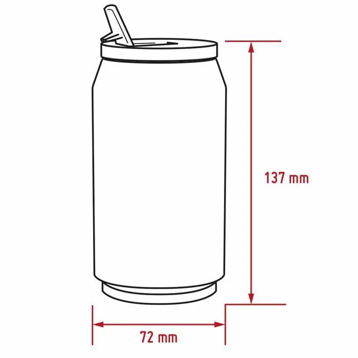 Nerthus - 1 - FIH 785 Canette isolante double paroi Corail 330 ml, acier inoxydable, joint en silicone, sans BPA, 8/8-3