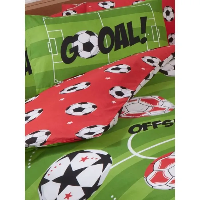 Ensemble de literie - Rapport - Football Rouge - 200x200 cm - Easycare - Enfant-2