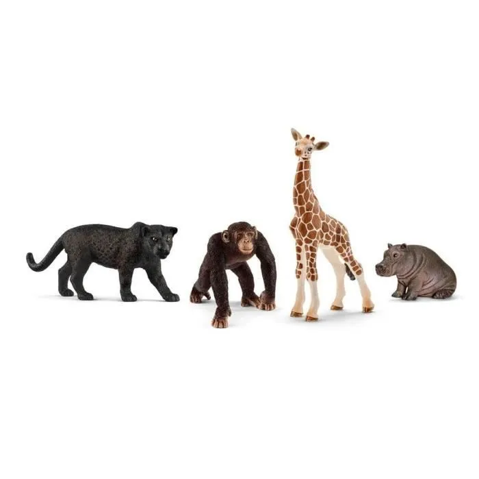Figurines Kit de base Wild Life, 4 figurines ultra réalistes, jouet pour enfants dès 3 ans, Schleich 42387 Wild life-1