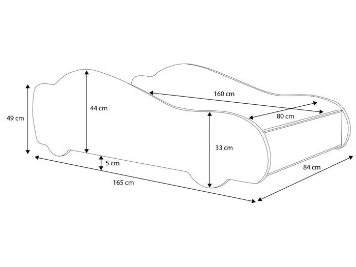 Lit enfant voiture rouge avec matelas et sommier inclus - 160 cm x 80 cm-2