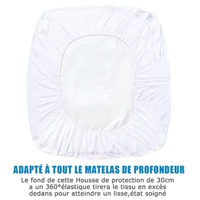 Protège Matelas - Hypoallergénique - 180x200cm - Imperméable - Respirant - Anti-Bactérien-2