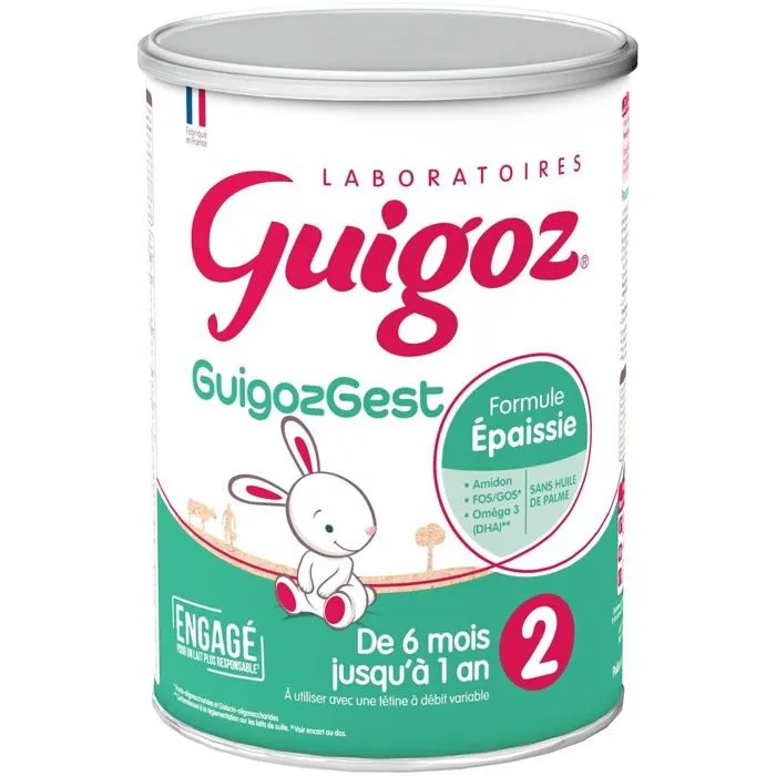 Lait 2e age Guigoz Gest 2 Lait bebe en poudre 2eme age - de 6 a 12 mois - Boite de 830g-0