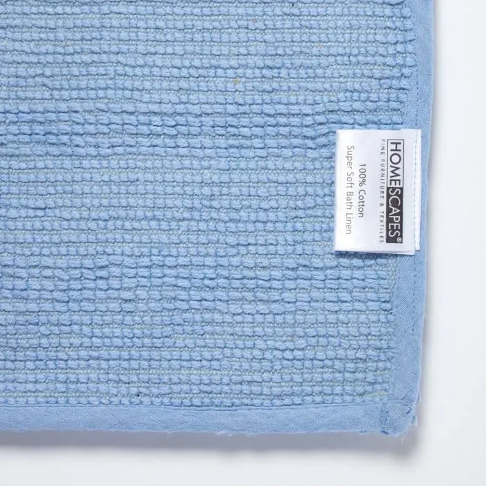 Tapis de bain - HOMESCAPES - SPA Ultra doux - Bleu - Absorption extraordinaire - Antidérapant-3