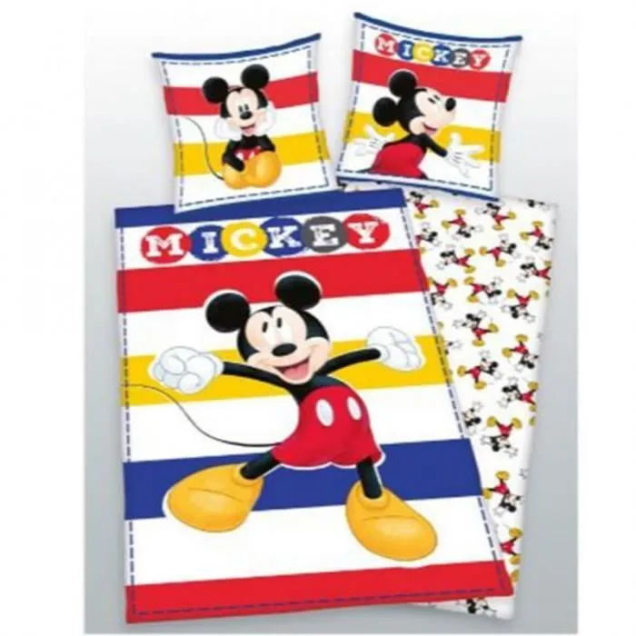 Parure de couette - Mickey Mouse - 90x190 cm - 100% Polyester - 2 pièces - Lavable en machine-1
